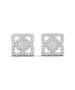 14KGold Diamond Lotus Stud Style Earrings - Abtin & Company 