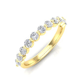 14K Floating Diamond Stackable Ring Wedding Band - Abtin & Company 
