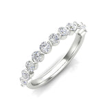 14K Floating Diamond Stackable Ring Wedding Band - Abtin & Company 