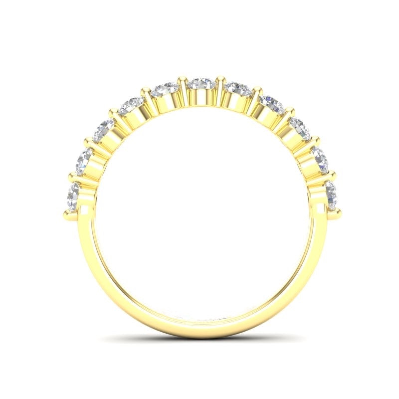14K Floating Diamond Stackable Ring Wedding Band - Abtin & Company 
