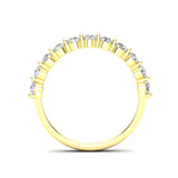14K Floating Diamond Stackable Ring Wedding Band - Abtin & Company 