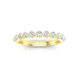 14K Floating Diamond Stackable Ring Wedding Band - Abtin & Company 