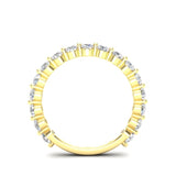14K Gold Floating Diamond Stackable Wedding Band - Abtin & Company 