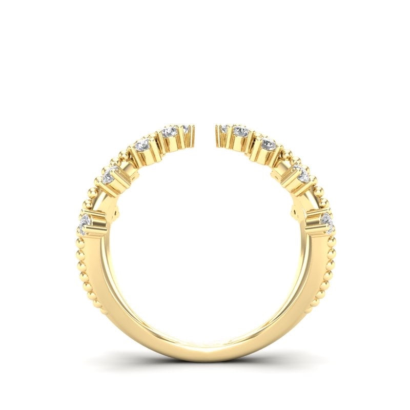 14K Gold Diamond Fashion Open Cuff Ring - Abtin & Company 
