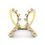 14K Gold Diamond Fashion Open Cuff Ring - Abtin & Company 