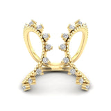 14K Gold Diamond Fashion Open Cuff Ring - Abtin & Company 