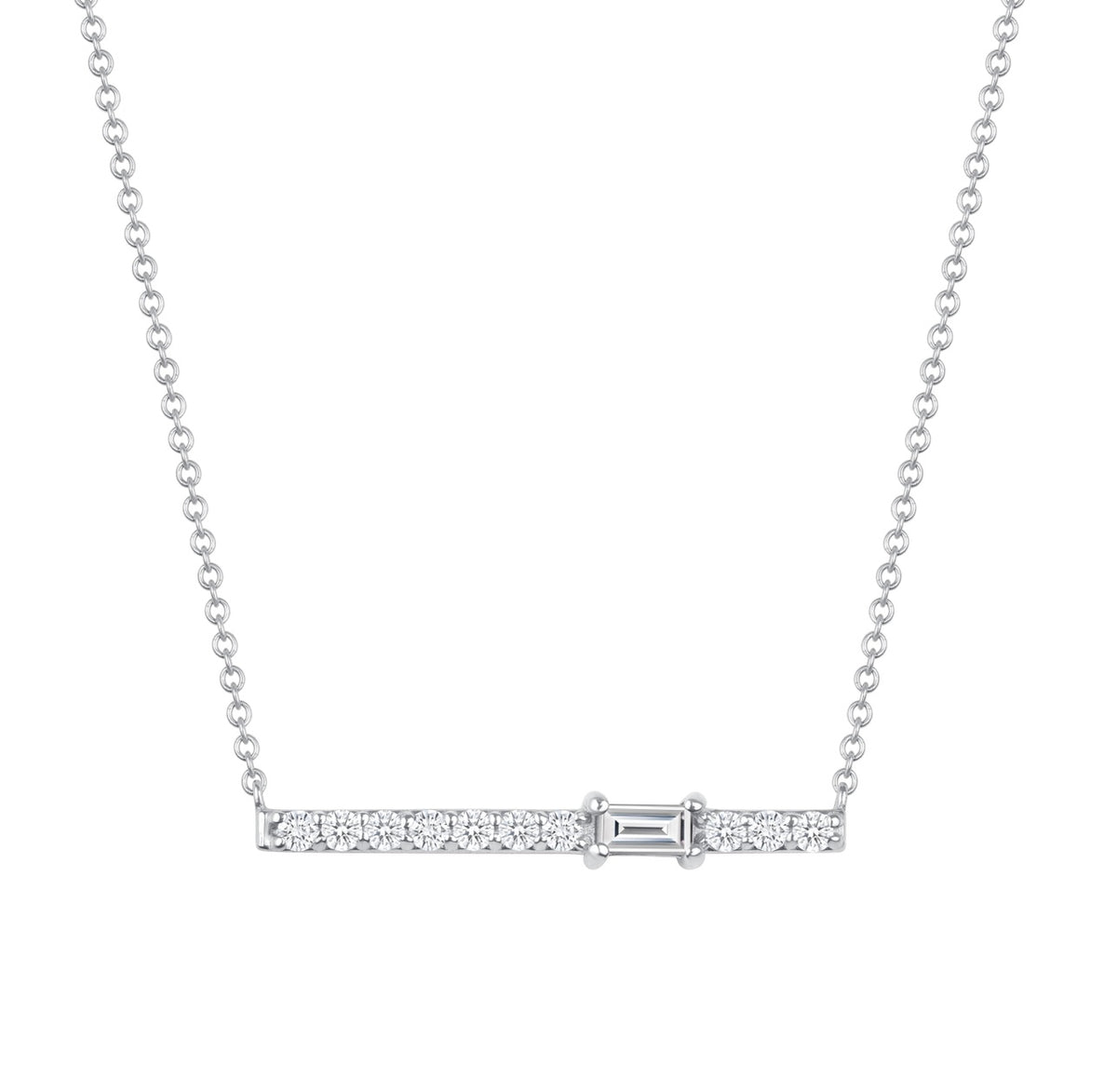 14K Gold Diamond Bar Pendant - Abtin & Company 