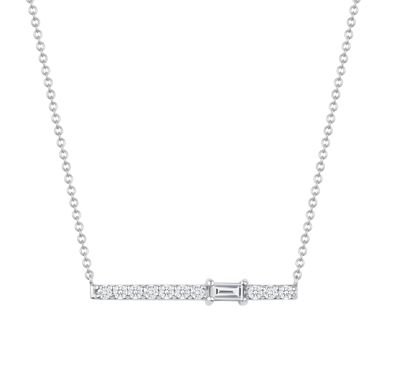 14K Gold Diamond Bar Pendant - Abtin & Company 