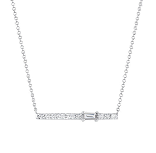 14K Gold Diamond Bar Pendant - Abtin & Company 