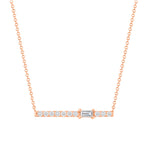 14K Gold Diamond Bar Pendant - Abtin & Company 