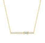 14K Gold Diamond Bar Pendant - Abtin & Company 