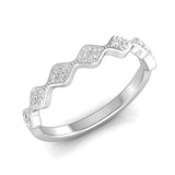 14k Gold Wavy Cluster Diamond Stackable Ring Wedding Band - Abtin & Company 