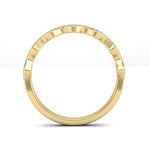 14k Gold Wavy Cluster Diamond Stackable Ring Wedding Band - Abtin & Company 