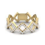 14k Gold Diamond Geometric Shape Stackable Ring Wedding Band - Abtin & Company 