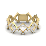 14k Gold Diamond Geometric Shape Stackable Ring Wedding Band - Abtin & Company 