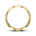 14k Gold Diamond Geometric Shape Stackable Ring Wedding Band - Abtin & Company 