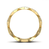 14k Gold Diamond Geometric Shape Stackable Ring Wedding Band - Abtin & Company 