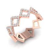14k Gold Diamond Geometric Shape Stackable Ring Wedding Band - Abtin & Company 