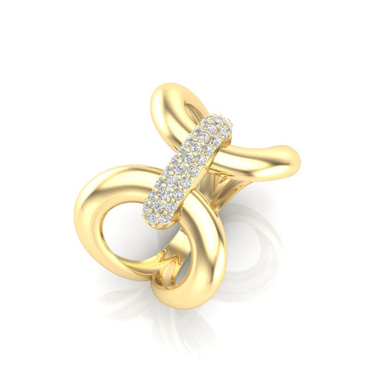 14K Gold Luxe Papillon Diamond Ring - Abtin & Company 