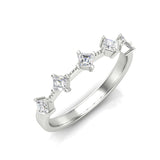 14K Gold Asscher-cut Diamond Wedding Band Stackable Ring - Abtin & Company 