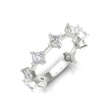 14K Gold Asscher-cut Diamond Wedding Stackable Ring - Abtin & Company 