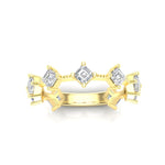 14K Gold Asscher-cut Diamond Wedding Stackable Ring - Abtin & Company 