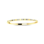 14k Gold Diamond Pyramid Stud Bangle - Abtin & Company 
