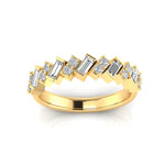 14K Gold Baguette & Round Diamond Wedding & Anniversary Band - Abtin & Company 