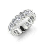 14K Gold Bezel Oval Diamond Ring Wedding Band - Abtin & Company 