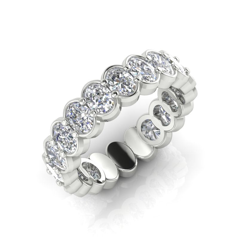 14K Gold Bezel Oval Diamond Ring Wedding Band - Abtin & Company 