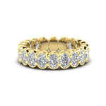 14K Gold Bezel Oval Diamond Ring Wedding Band - Abtin & Company 
