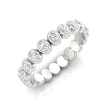 14K Gold Oval Diamond full Bezel Set Ring Wedding Band - Abtin & Company 
