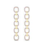 14k Two-toned Gold Diamond Chain-Link Drop Earrings - Abtin & Company 