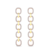 14k Two-toned Gold Diamond Chain-Link Drop Earrings - Abtin & Company 