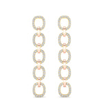14k Two-toned Gold Diamond Chain-Link Drop Earrings - Abtin & Company 