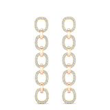 14k Two-toned Gold Diamond Chain-Link Drop Earrings - Abtin & Company 