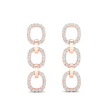 14k Rose Gold Chain-link Diamond Drop Earrings - Abtin & Company 