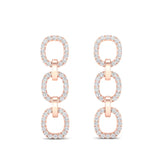 14k Rose Gold Chain-link Diamond Drop Earrings - Abtin & Company 