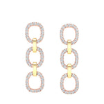 14k Gold Diamond Two-toned Chain-Link Drop Earring - Abtin & Company 