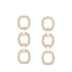 14k Two-toned Gold Diamond Chain-Link Drop Earrings - Abtin & Company 