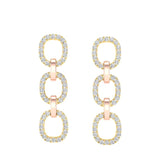 14k Two-toned Gold Diamond Chain-Link Drop Earrings - Abtin & Company 