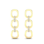 14k Yellow Gold Chain-link Diamond Earrings - Abtin & Company 