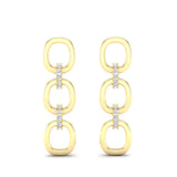 14k Yellow Gold Chain-link Diamond Earrings - Abtin & Company 