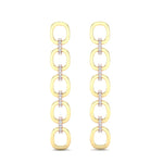 14k Gold Diamond Chain-Link Drop Earrings - Abtin & Company 