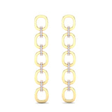 14k Gold Diamond Chain-Link Drop Earrings - Abtin & Company 
