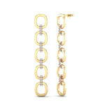 14k Gold Diamond Chain-Link Drop Earrings - Abtin & Company 