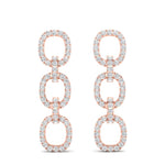 14k Rose Gold Diamond Chain-Link Drop Earrings - Abtin & Company 