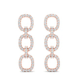 14k Rose Gold Diamond Chain-Link Drop Earrings - Abtin & Company 