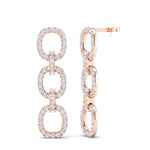 14k Rose Gold Diamond Chain-Link Drop Earrings - Abtin & Company 