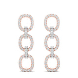 14k Two-toned Gold Diamond Chain-Link Drop Earrings - Abtin & Company 